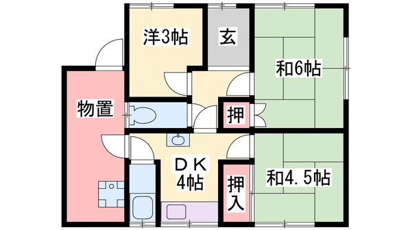 構　２戸１貸家　東棟の物件間取画像